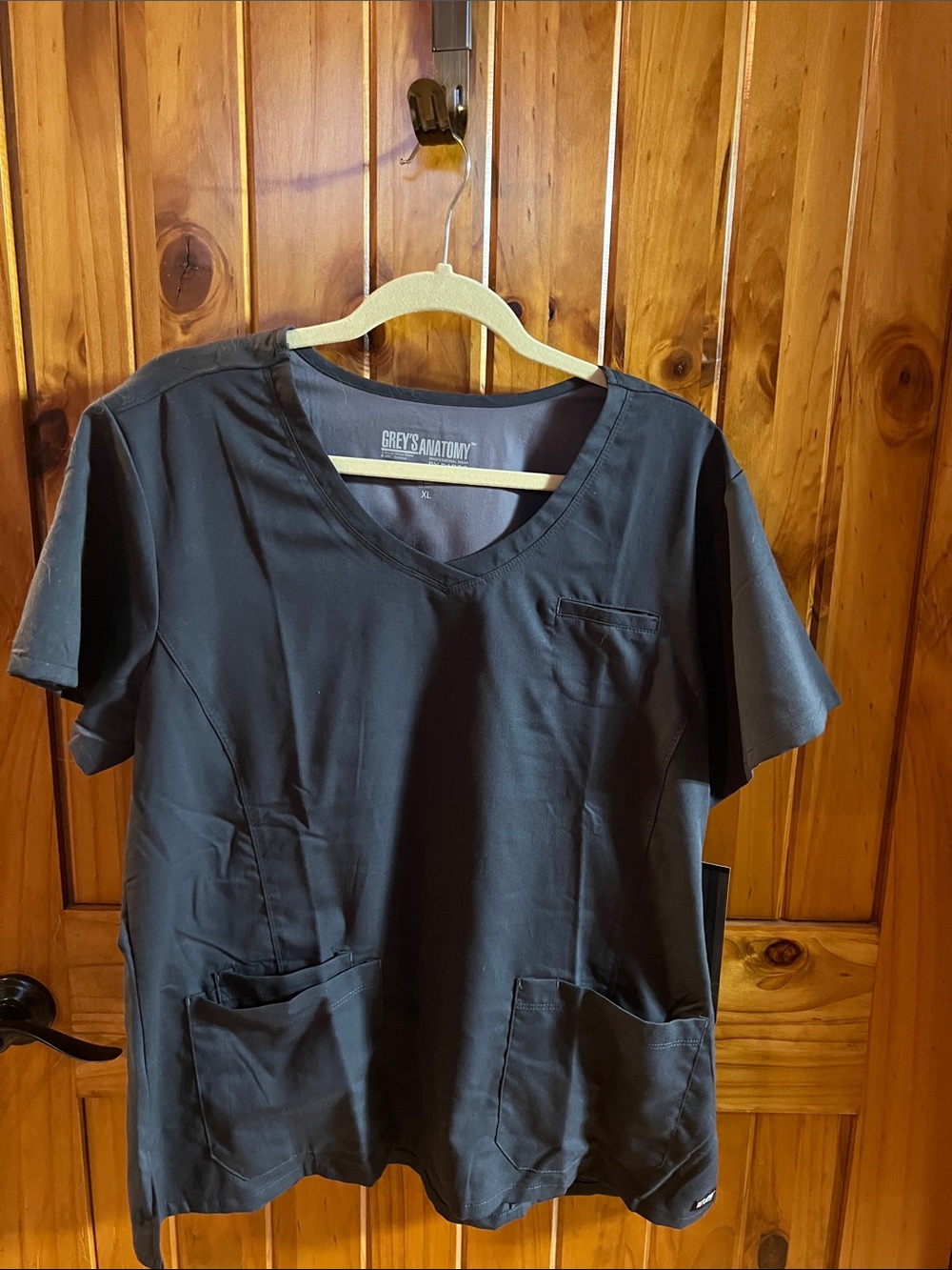 Grey's Anatomy Black V-Neck Scrub Top